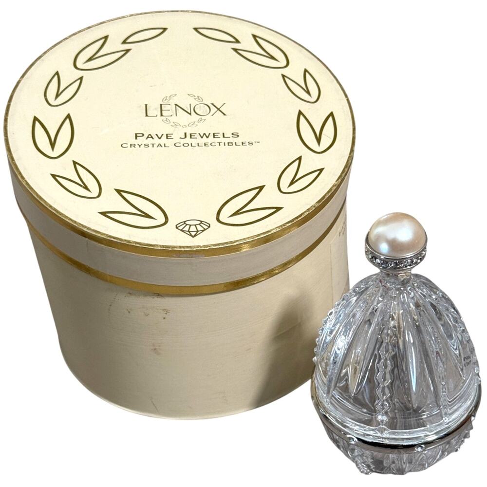 Lenox Pave Jewels Diamonds & Pearls Royal Egg Box Crystal Collectibles in Box